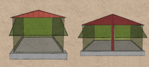 Mobile Garage mit Betonsockel